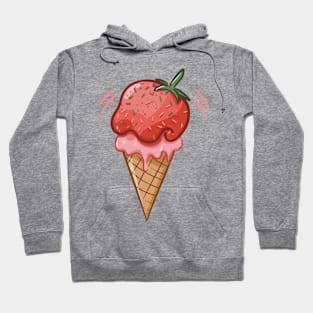 Strawberry Ice Cream Cone Hoodie